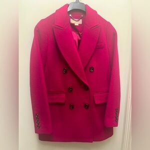 Michael Kors double breasted wool jacket in Hot Pink color, size M